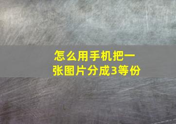 怎么用手机把一张图片分成3等份