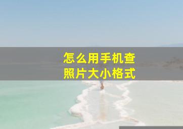 怎么用手机查照片大小格式