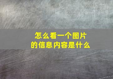 怎么看一个图片的信息内容是什么