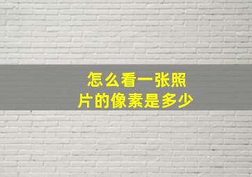 怎么看一张照片的像素是多少