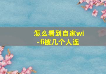 怎么看到自家wi-fi被几个人连