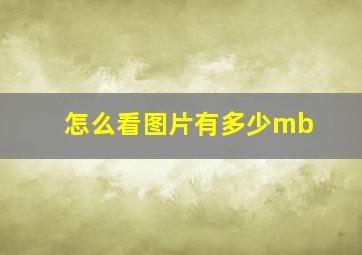 怎么看图片有多少mb