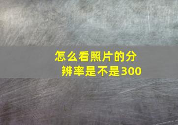 怎么看照片的分辨率是不是300