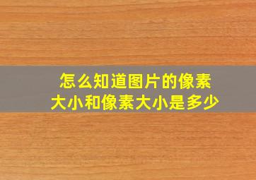 怎么知道图片的像素大小和像素大小是多少