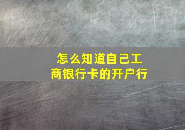 怎么知道自己工商银行卡的开户行