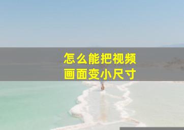 怎么能把视频画面变小尺寸