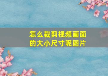 怎么裁剪视频画面的大小尺寸呢图片