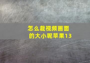 怎么裁视频画面的大小呢苹果13