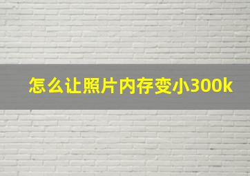 怎么让照片内存变小300k