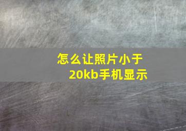 怎么让照片小于20kb手机显示