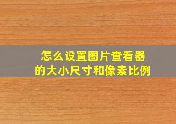 怎么设置图片查看器的大小尺寸和像素比例