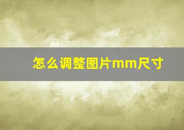 怎么调整图片mm尺寸