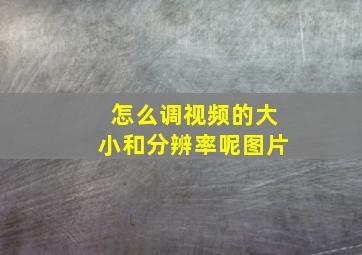 怎么调视频的大小和分辨率呢图片