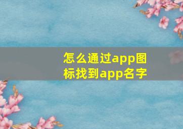 怎么通过app图标找到app名字