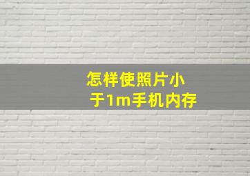 怎样使照片小于1m手机内存