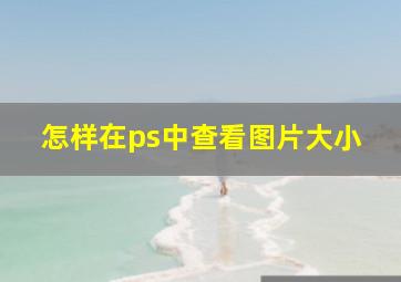 怎样在ps中查看图片大小