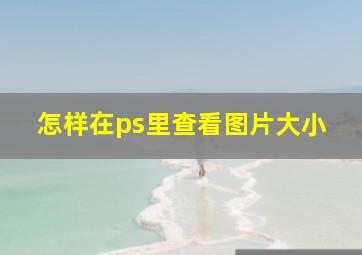 怎样在ps里查看图片大小