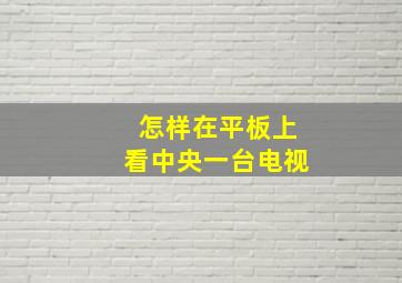 怎样在平板上看中央一台电视