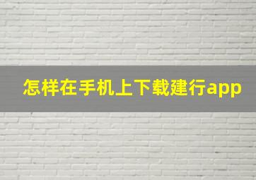 怎样在手机上下载建行app