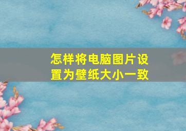 怎样将电脑图片设置为壁纸大小一致