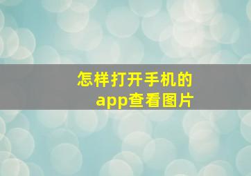 怎样打开手机的app查看图片