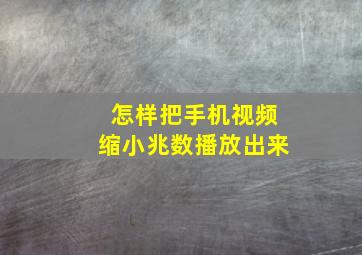 怎样把手机视频缩小兆数播放出来