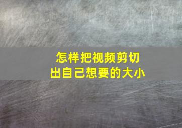 怎样把视频剪切出自己想要的大小