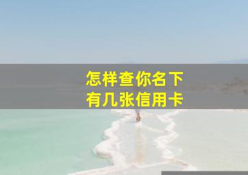 怎样查你名下有几张信用卡