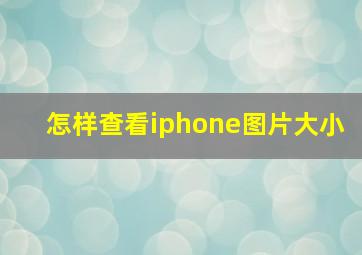 怎样查看iphone图片大小