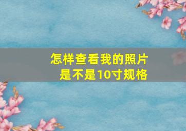 怎样查看我的照片是不是10寸规格