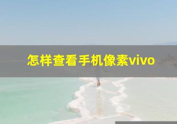 怎样查看手机像素vivo