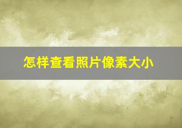 怎样查看照片像素大小