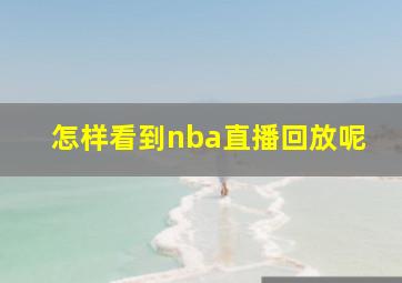 怎样看到nba直播回放呢