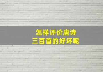 怎样评价唐诗三百首的好坏呢