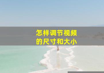 怎样调节视频的尺寸和大小