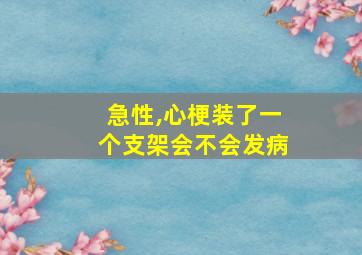 急性,心梗装了一个支架会不会发病