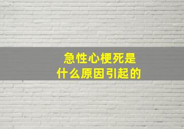 急性心梗死是什么原因引起的