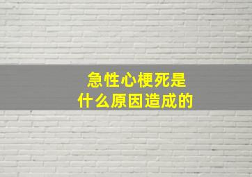 急性心梗死是什么原因造成的