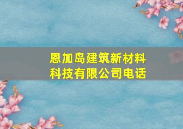 恩加岛建筑新材料科技有限公司电话