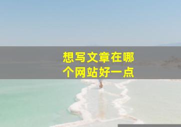 想写文章在哪个网站好一点