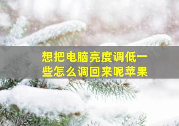 想把电脑亮度调低一些怎么调回来呢苹果