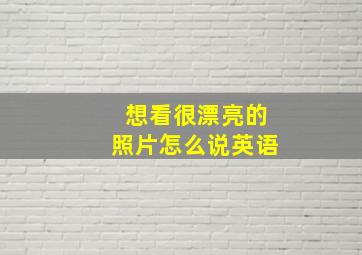 想看很漂亮的照片怎么说英语