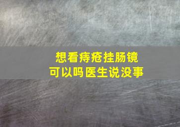 想看痔疮挂肠镜可以吗医生说没事