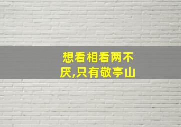 想看相看两不厌,只有敬亭山