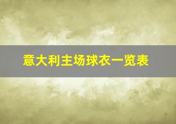 意大利主场球衣一览表