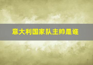 意大利国家队主帅是谁