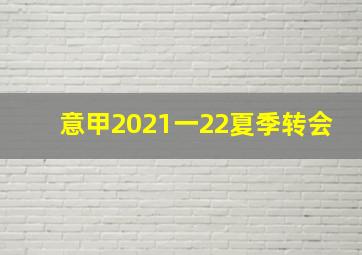 意甲2021一22夏季转会