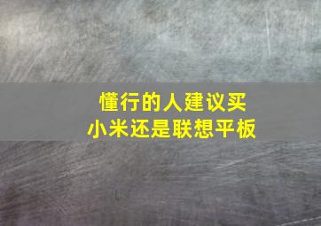 懂行的人建议买小米还是联想平板