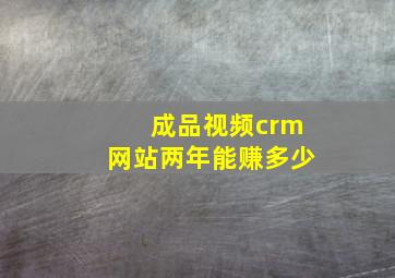 成品视频crm网站两年能赚多少