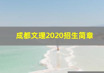 成都文理2020招生简章